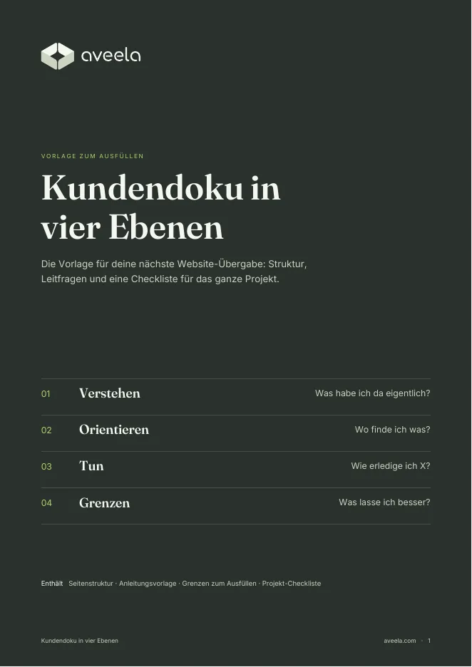 Titelseite der Vorlage „Kundendoku in vier Ebenen“
